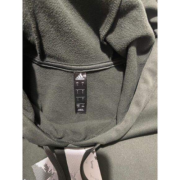 Adidas hooded sweatshirt gray camo logo athleisure sport casual winter men's L - Picture 5 of 6